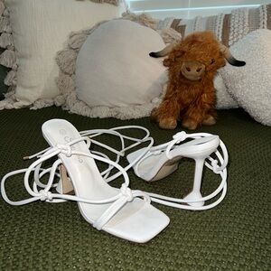White strappy heels
